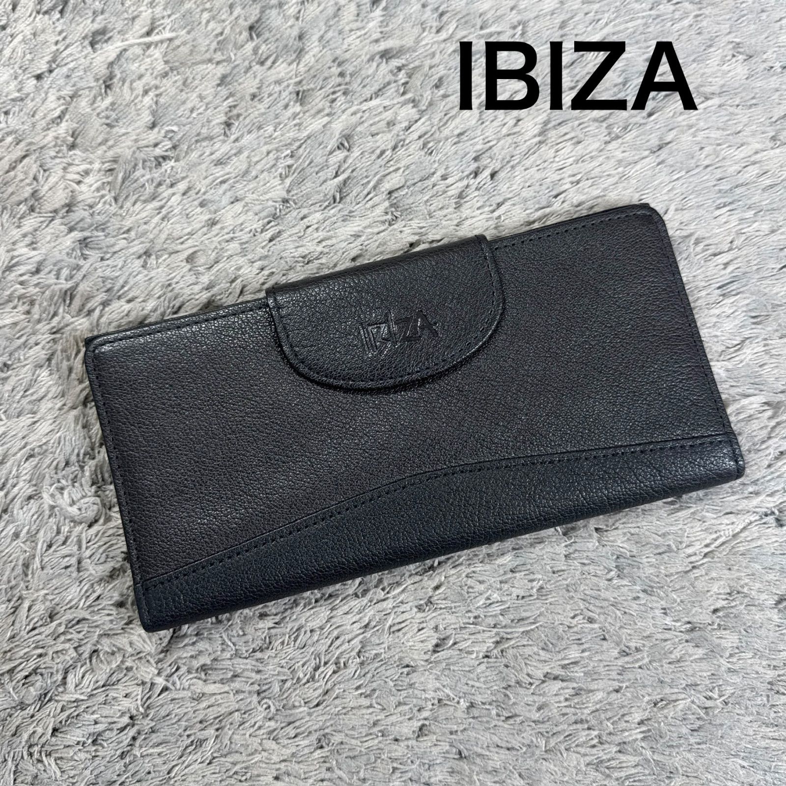IBIZA イビザ 長財布 レザー ブラック 型押しロゴ - メルカリ