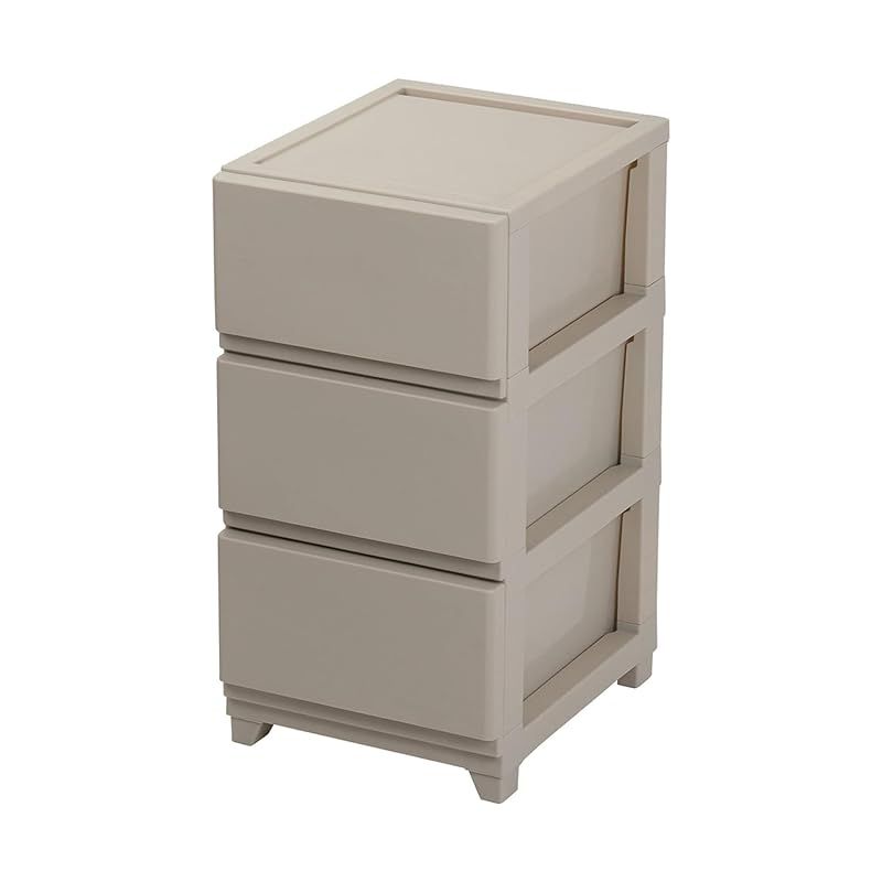収納ボックス 収納 ケース チェスト Ｄ シーヴォ３段 グレージュ 約34×41.5×66.1cm ブラスチック 衣類 引き出し おしゃれ #9851026