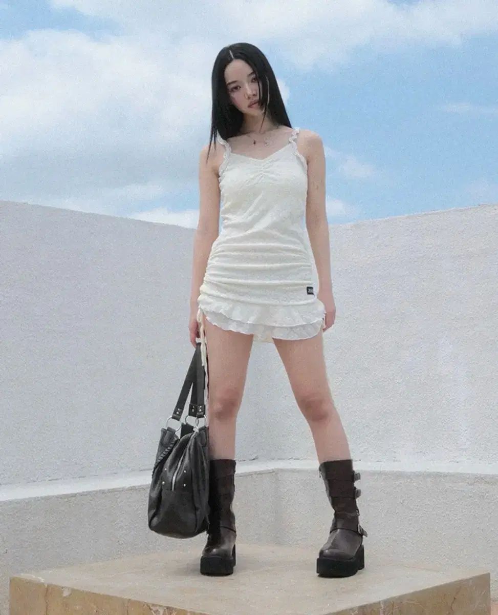 アズオン BLOSSOM MINI DRESS アイボリー
