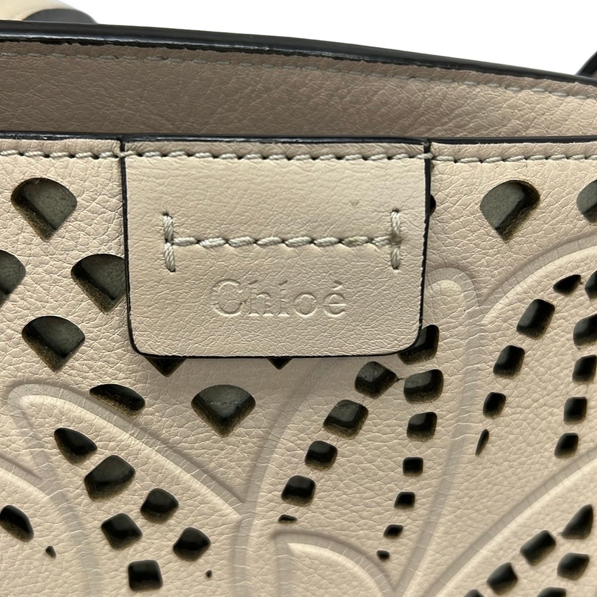Chloe(クロエ) トートバッグ マイロ ベージュ×ブルーグリーン 