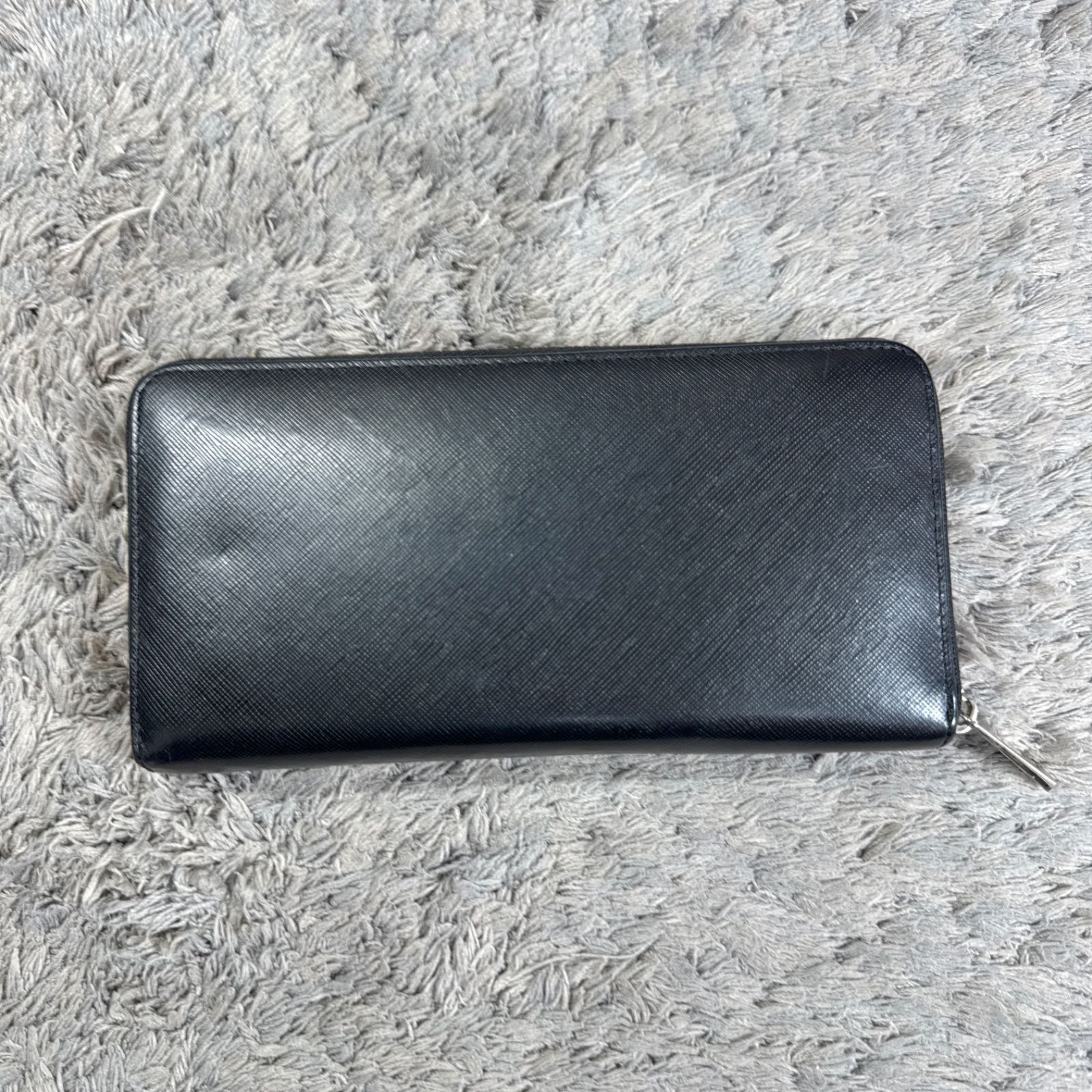 COMME CA MEN コムサメン 長財布 レザー ラウンドファスナー ブラック 