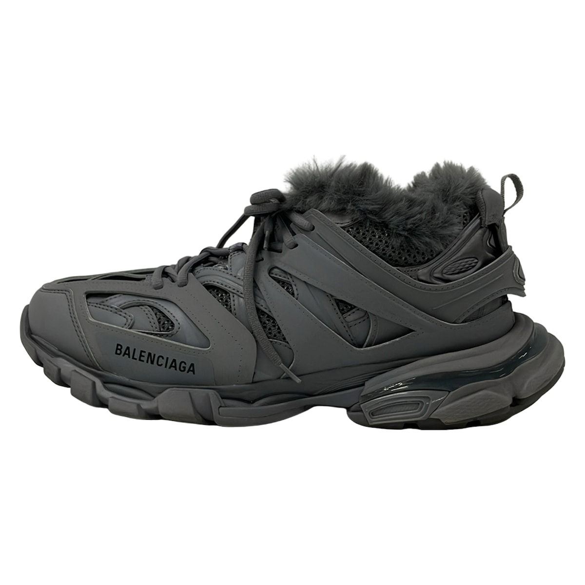 BALENCIAGA(バレンシアガ) スニーカー 28.5 ファートラックトレーナー 668556 グレー ファー