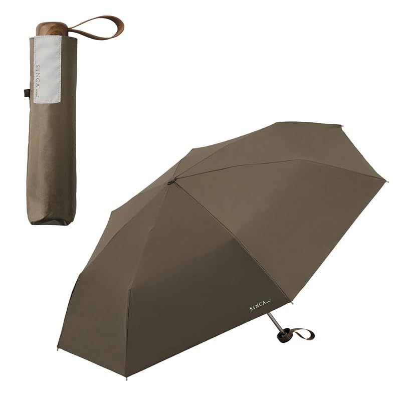 Wpc. 日傘 SiNCA MINI 53 ブラウン《遮光率100%・UVカット率99.9%・UPF50+・晴雨兼用》折りたたみ傘 53cm レディース メンズ シンプル 無地 大人 ベーシック 上品 耐風15m/s おしゃれ シック SI001-912- 0