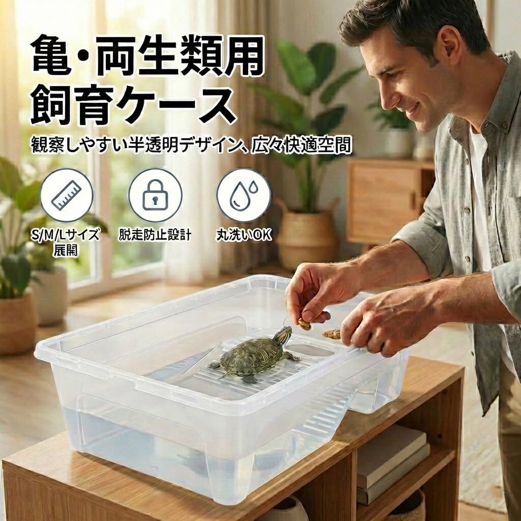 Kachar】亀 水槽 かめ タートルボックス 亀の水槽 飼育ケース 飼育