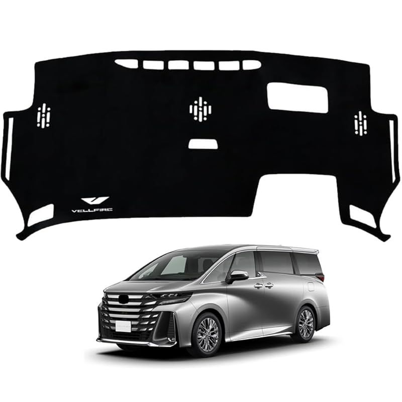 KOKATO 適用トヨタ ヴェルファイア 40系 2023年6月～現行 ダッシュボードマット 車輌専用設計 日焼け対策 劣化予防 映り込み対策 擦れ傷防止 マットポリエステル製 ロゴ付き マット内装カスタム アクセサリー 0