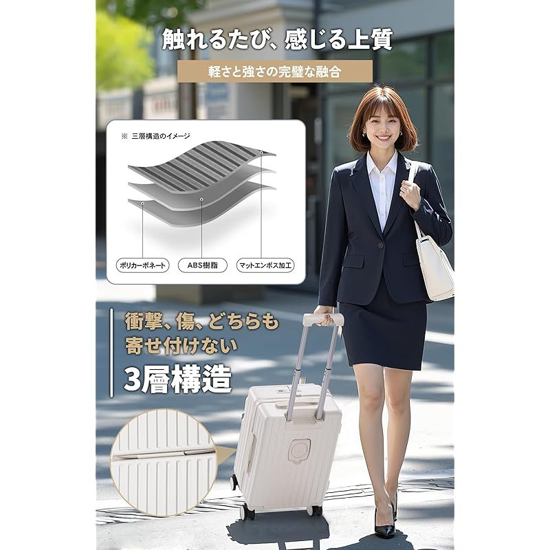 Mularda] スーツケース フロントオープン スーツケース 機内持ち込み