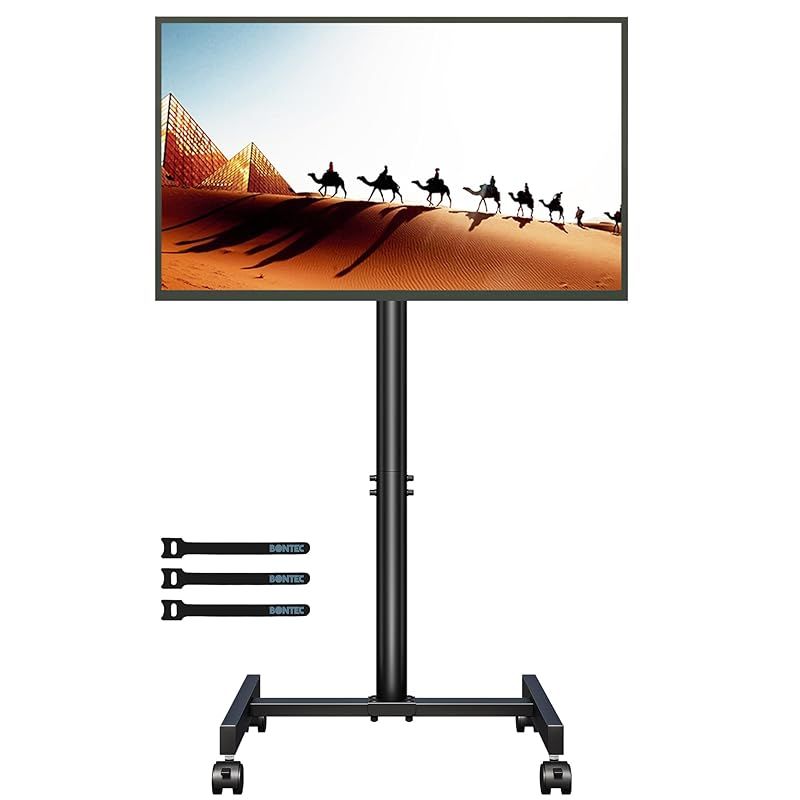 BONTEC テレビスタンド キャスター付き ハイタイプ 耐荷重20kg 13-42インチ対応 VESA規格 75×75~200×200mm 壁寄せ可能 高さ調整 チルト30度 tvスタンド ケーブル収納 0