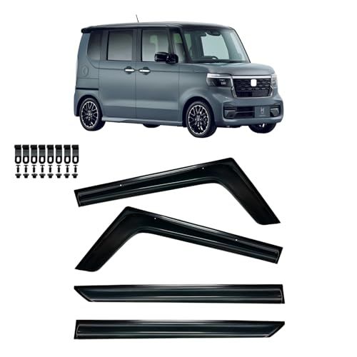 N-BOX JF5 JF6 専用 ドアバイザー サイドバイザー ウインドウ バイザー 車用 雨避け 雨よけ 日避け 日よけ 換気 ディフェンダー 外装パーツ ブラックスモーク アクセサリー アクリル素材 左右セット 4PCS 取り付け簡単JF e1a3d8e8