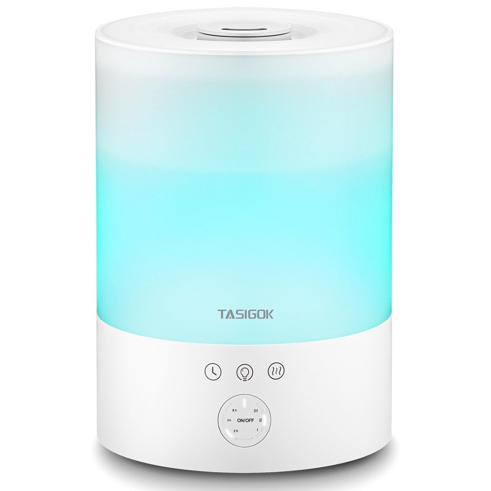 Tasigok 加湿器 小型 卓上 大容量 2.5L 上から給水 アロマ対応 LEDライト 睡眠モード タイマー 3段階ミスト量 おしゃれ お手入れ簡単 強力 超音波式 静音 28dB 省エネ 6畳 15畳 空焚き防止 水漏れ防止 寝室 オフ 18bb7aec