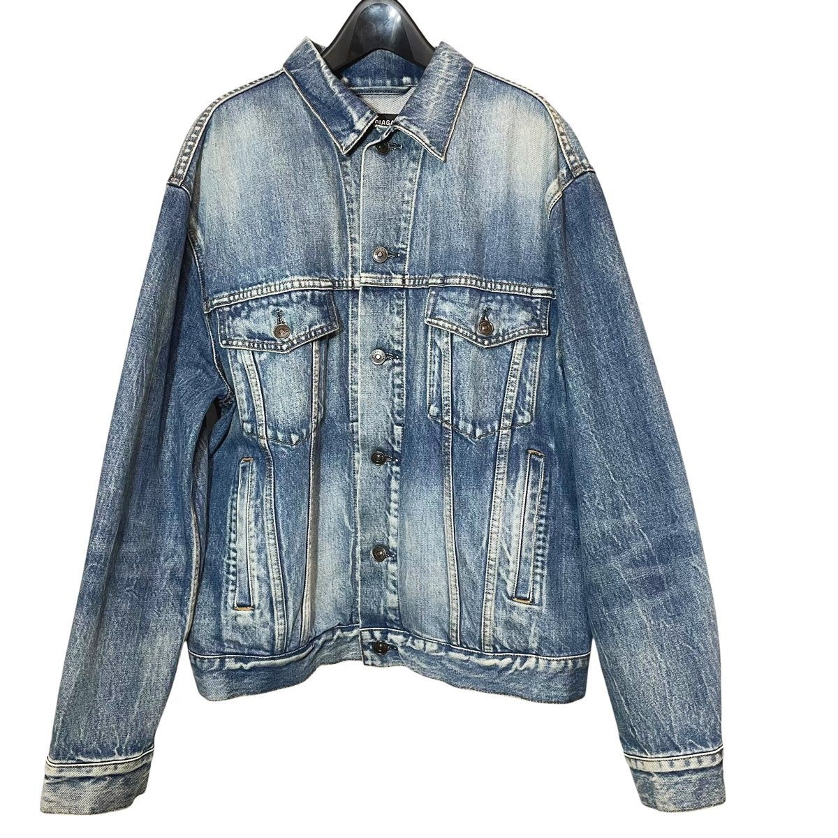 中古】BALENCIAGA バレンシアガ ロゴ デニムジャケット UP57 2017 