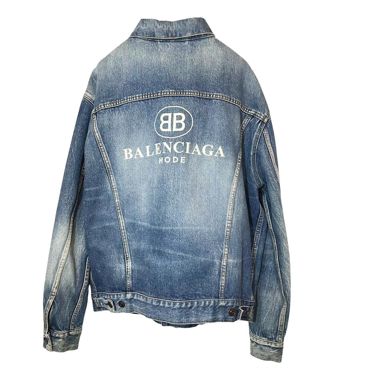 中古】BALENCIAGA バレンシアガ ロゴ デニムジャケット UP57 2017 