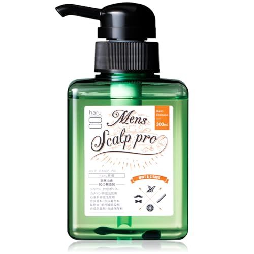 haru(ハル) メンズスカルプ・プロ 300ml(約3ヶ月分) 単品 男性用シャンプー 100%天然由来 シトラスミントの香りノンシリコン 頭皮 クレンジング 匂いケアY a20739ac
