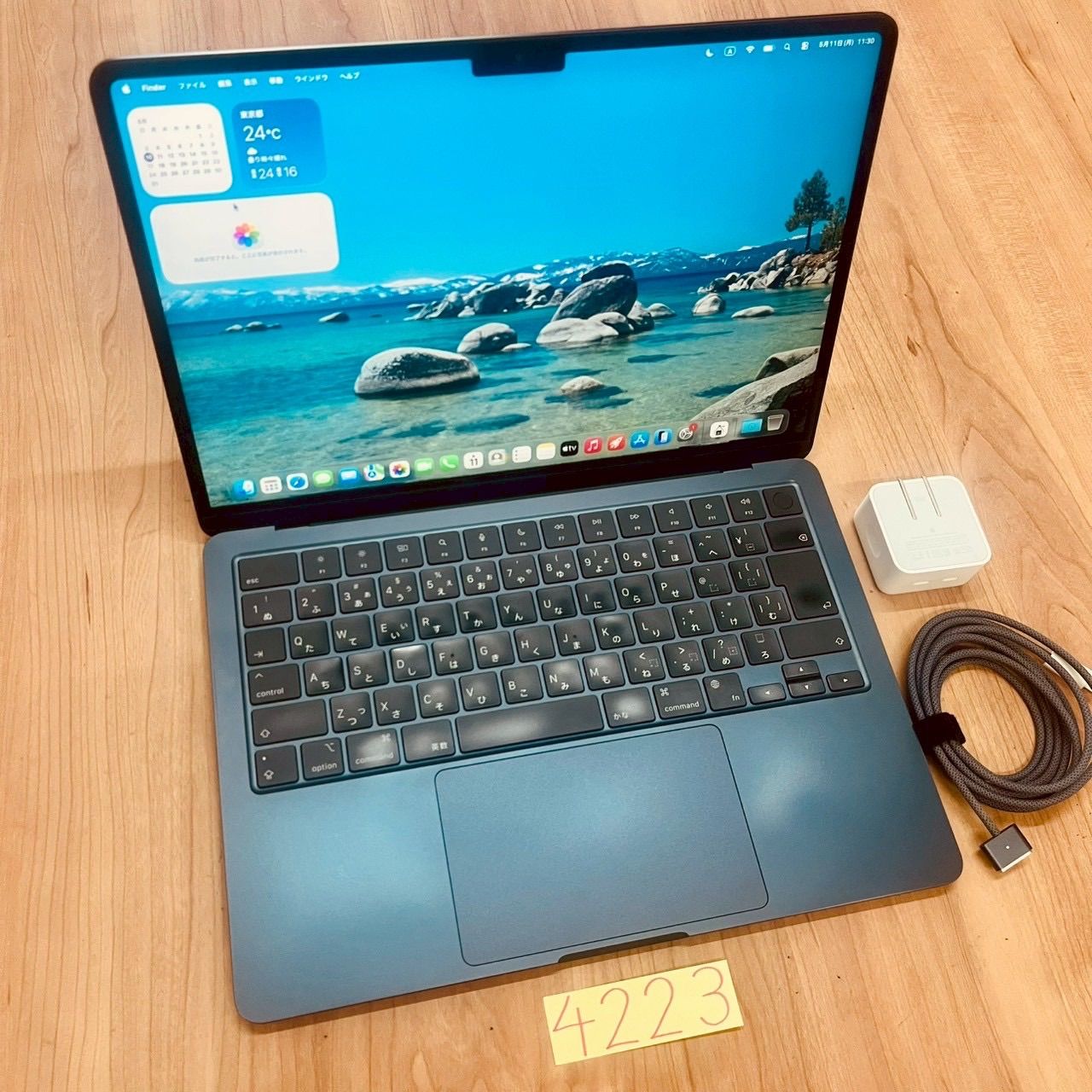 【動作確認済み】 MacBook air 13インチ 2022 アップル Apple M2 24GB 512GB 動画編集可能 カメラ内蔵 ノートPC ノートパソコン SSD搭載 macOSインストール済み 【4223】