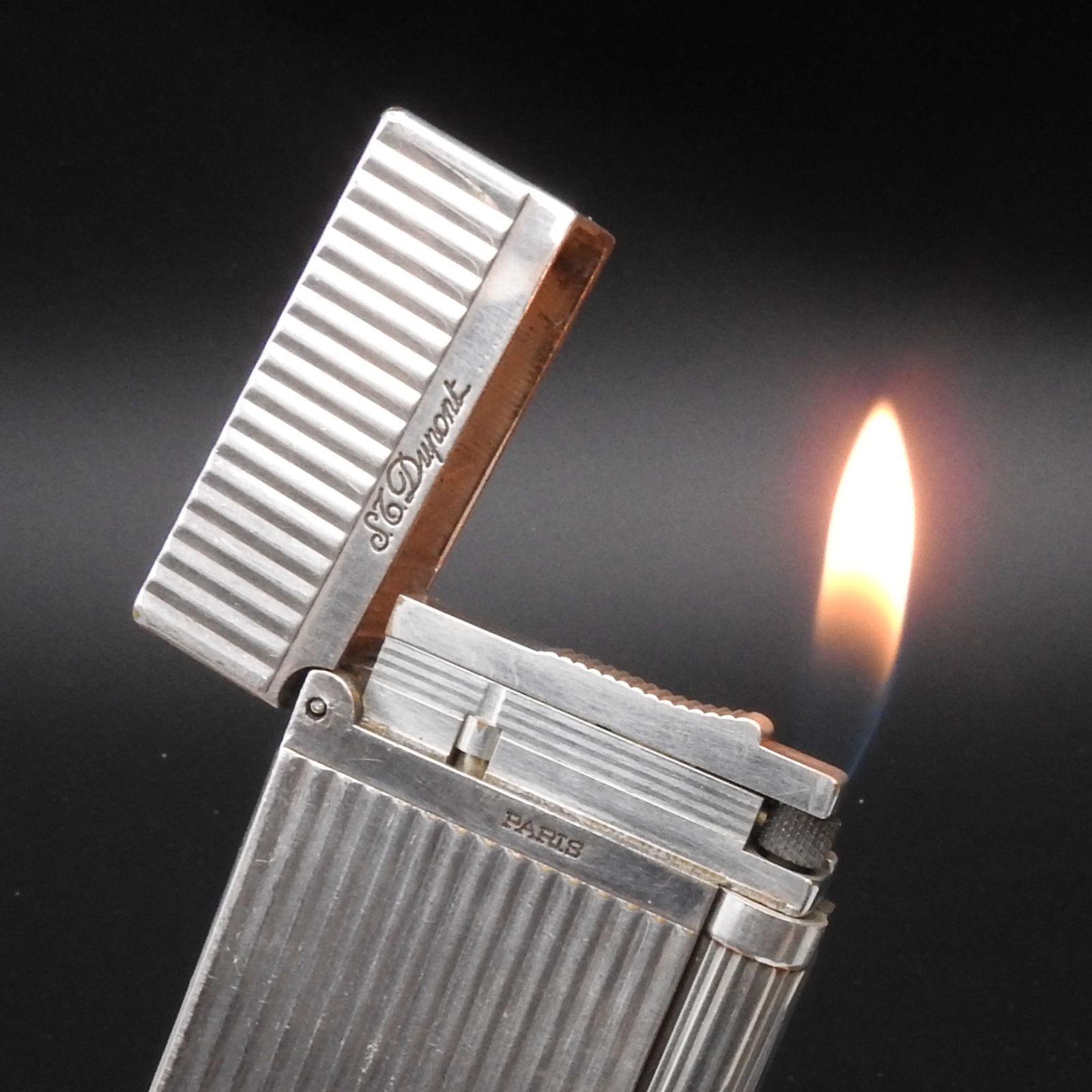 着火確認済み】S.T Dupont エス テー デュポン ライン2 ストライプ柄