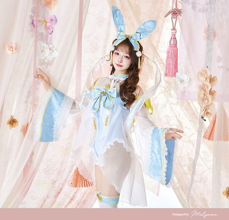 新品未使用 Malymoon マリームーン 【藤咲凪着用】トゥインクルドールメイド《オリジナルコスプレ8点セット》 10335 スカイブルー メイド服 管理番号：206A-3493