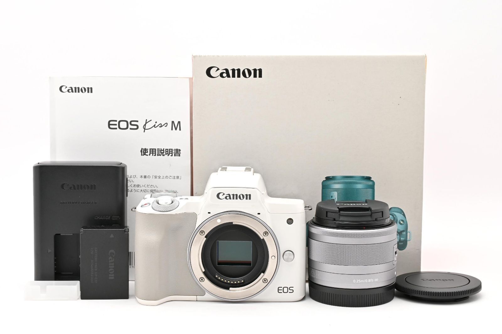 【返品保証】★極上美品★キヤノン Canon EOS Kiss M EF-M15-45 IS STM レンズキット ショット数:1000回以下★ L0#7696