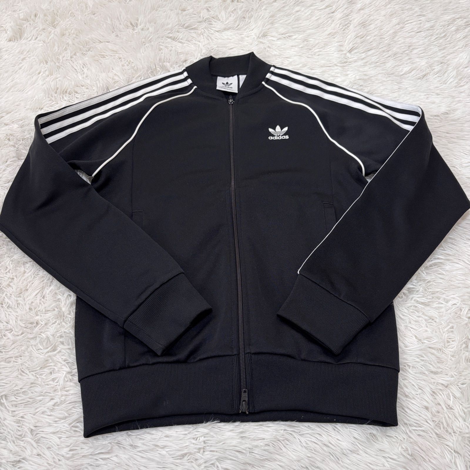 古着 adidas アディダス トラックジャケット スリーストライプス ブラック 261-1119