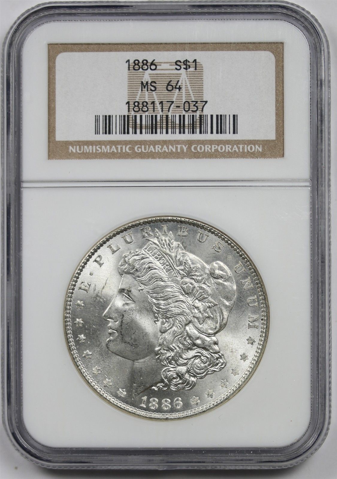 1886 $1 NGC MS 64 Morgan Silver Dollar
