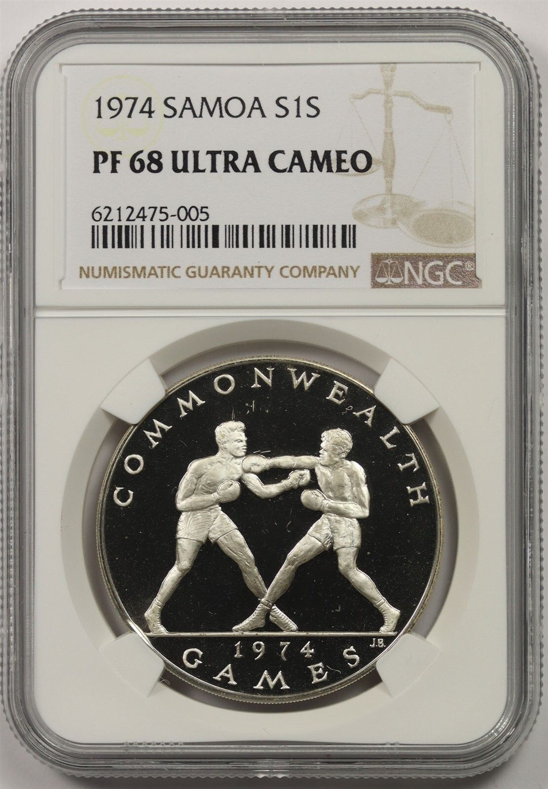1974 Samoa S1S NGC PF 68 Ultra Cameo (Commonwealth Games) Silver Tala