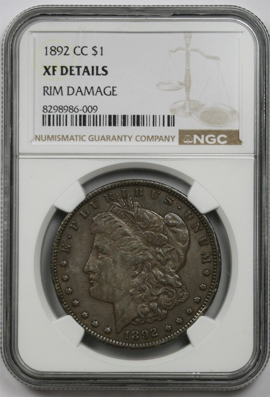 1892-CC $1 NGC XF Details (Better Date) Morgan Silver Dollar