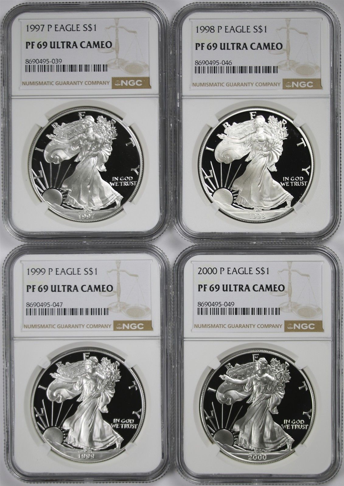 Lot 4 | 1997-2000 P Silver Eagle NGC PF 69 UCAM 1 oz Silver Philadelphia Proof