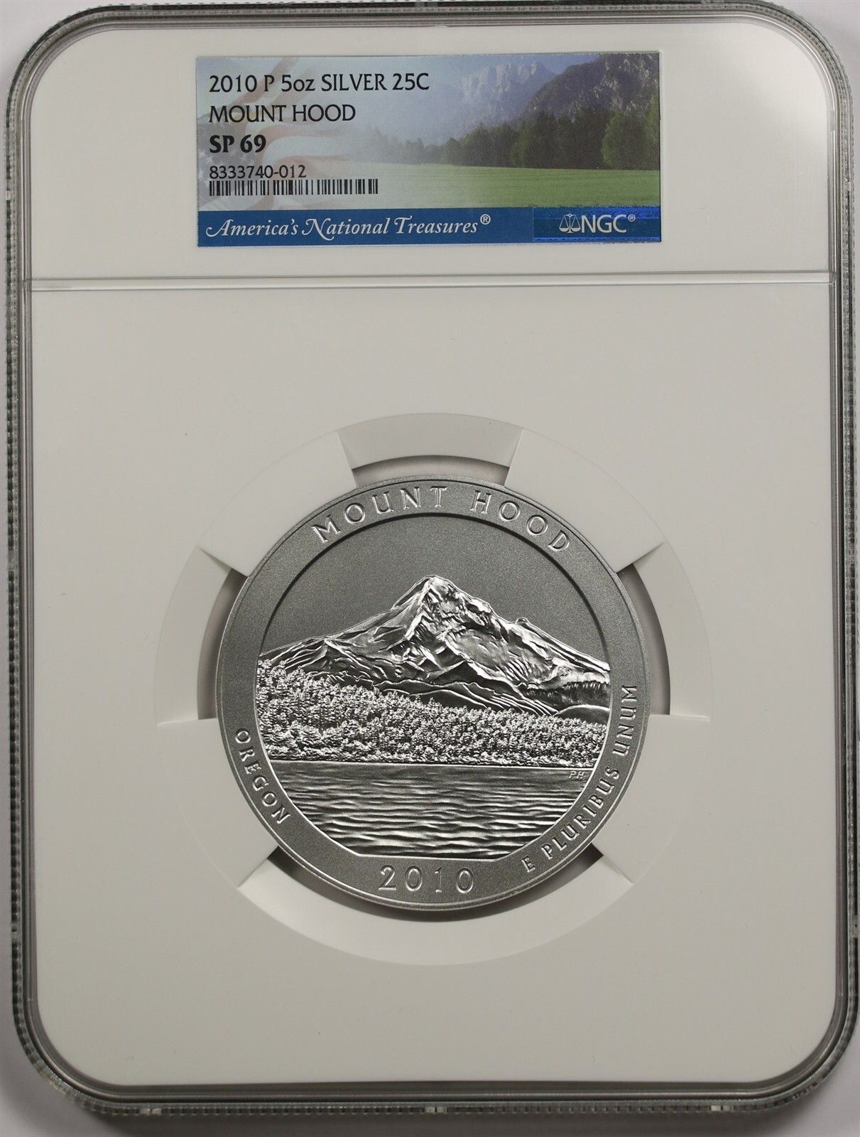 2010-P 5 oz Silver Mount Hood 25C SP 69 NGC America The Beautiful ATB