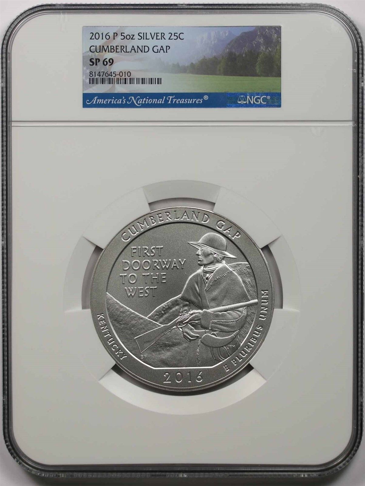 2016-P 5 oz Silver Cumberland Gap 25C NGC SP 69 America The Beautiful ATB