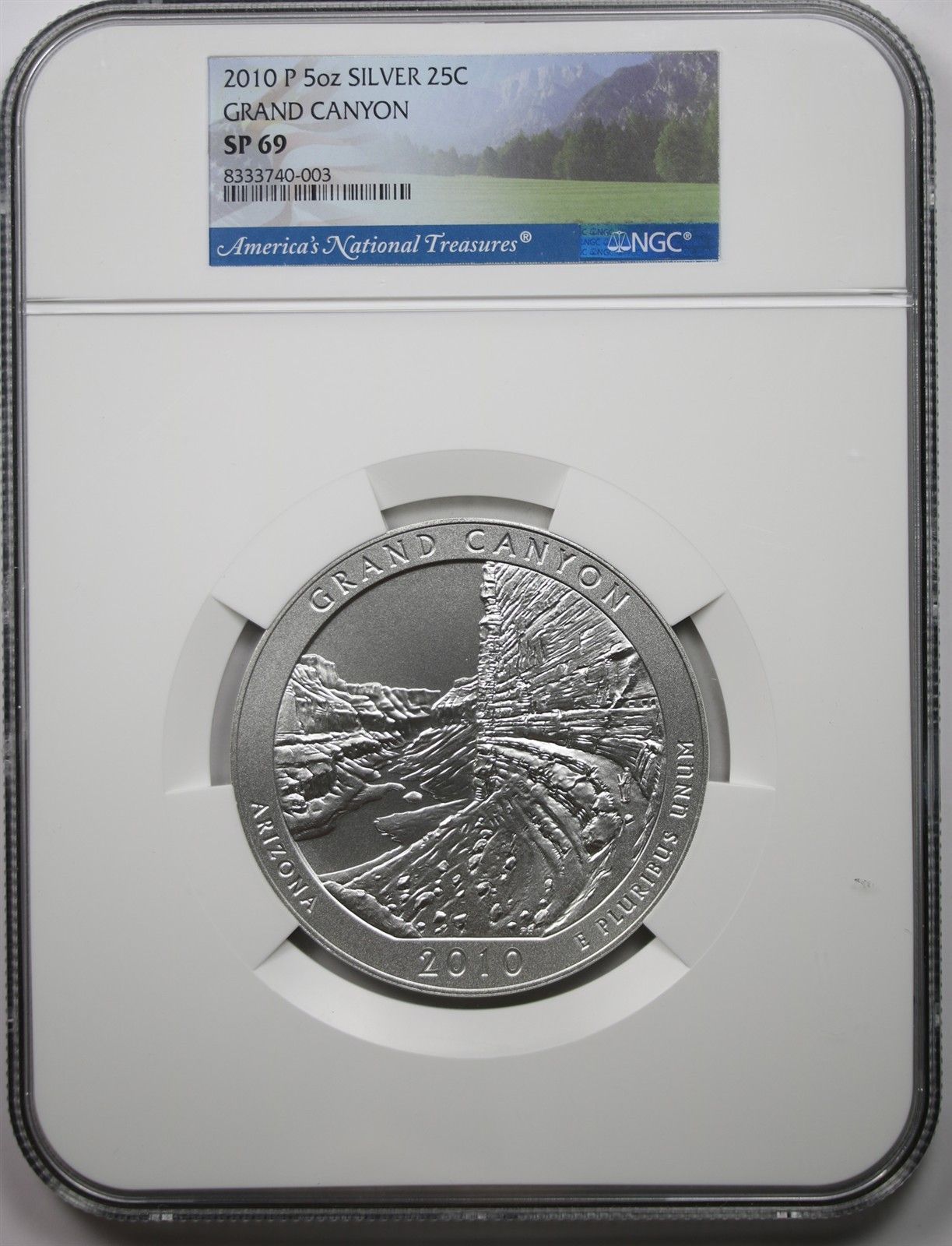2010-P 5 oz Silver Grand Canyon 25C SP 69 NGC America The Beautiful ATB