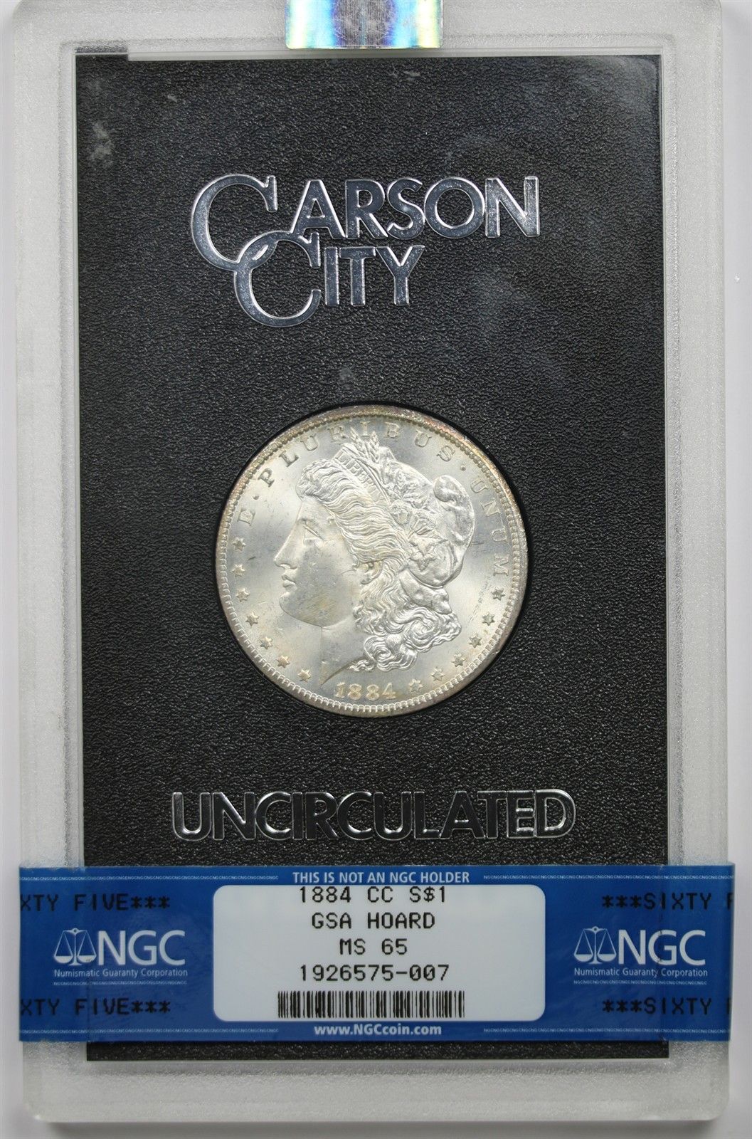 1884-CC $1 NGC/GSA HOARD MS 65 Morgan Silver Dollar W/ Box + COA