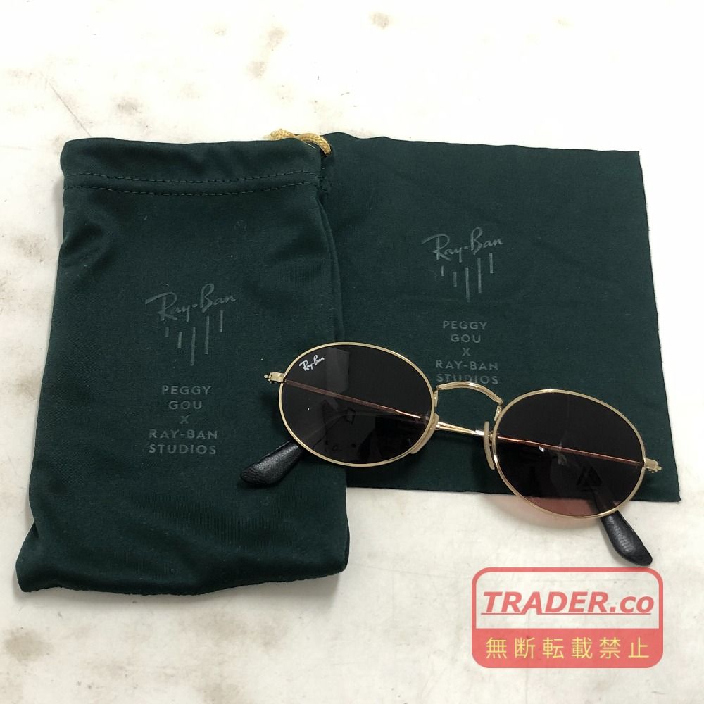 02w24740 レイバン Ray-Ban OVAL METAL ゴールド イタリア製 メンズ 51□21-145 保存袋・クロスあり サングラス RB3547 【中古品】