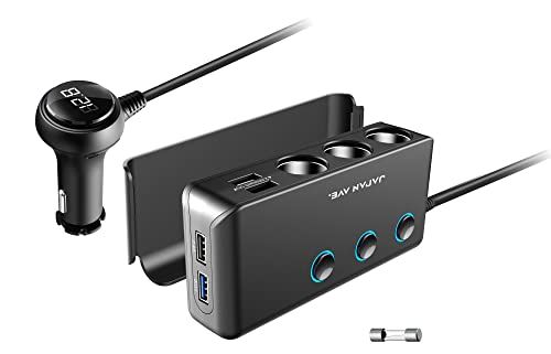 シガーソケット JAPAN AVE.(ジャパンアベニュー) 【 Quick Charge 3.0 搭載 】USB (最大8.5A/5V) 急速充電 増設カーチャージャー [ 3連 ソケット USB ×4ポート / 12-24V車 ] 電源ソケ ee5793f2