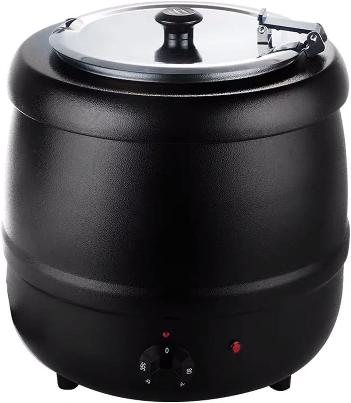 10L食品用スープ釜ウォーマー, 業務用電気式スープウォーマー温度調整と, レストランおよび大家族のため,黒 (Black 黒)so 8776ce73
