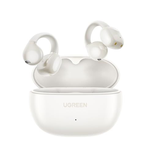 UGREEN イヤーカフ イヤホン Bluetooth 5.4 Hi-Fi音質 ENC搭載 AI通話ノイズキャンセリング 【オープンイヤー型/耳挟み式/完全ワイヤレス/IPX5防水/最大30時間再生】 (ホワイト)/ cb83a229