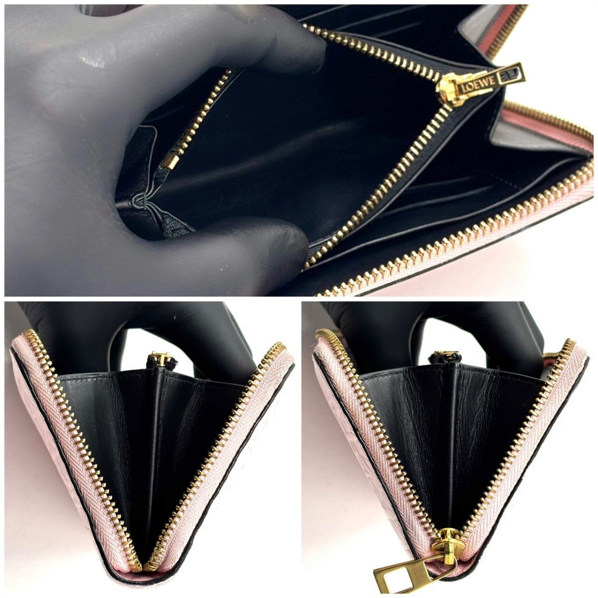 ロエベ 長財布 リピートアナグラム ピンク アナグラム LOEWE ラウンド