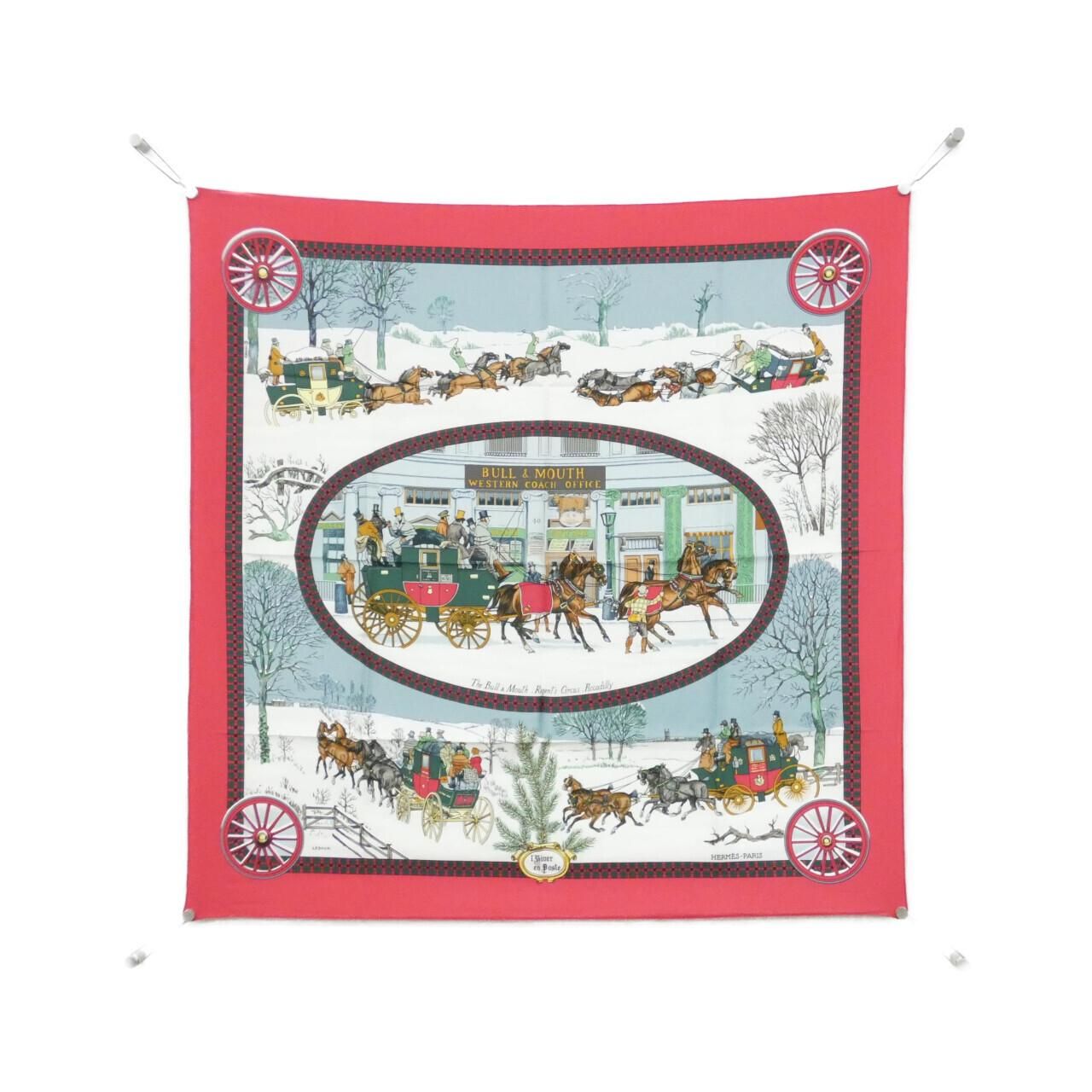 エルメス D'HIVER EN POSTE カレ スカーフ