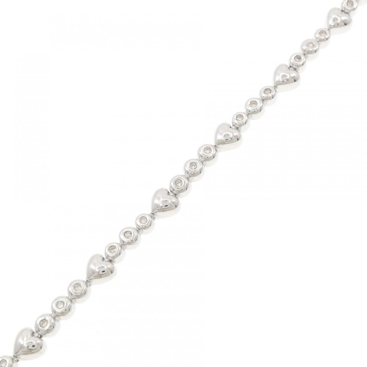 K18WG ハート ダイヤモンド ブレスレット 0.33CT