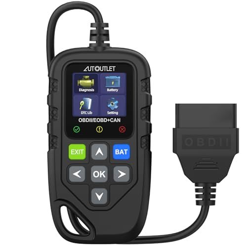 AUTOUTLET obd2 診断機 自動車 故障診断機 スキャンツール 故障コードの読み取り＆消去 バッテリーテスト スキャナー アップグレードチップ 13言語をサポートkk f411869b