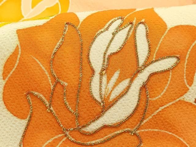 平和屋着物●訪問着　駒刺繍　破れ色紙花蝶文　暈し染め　金彩　正絹　逸品　CABE7064ut 平和屋着物□訪問着 駒刺繍 草花文 正絹 逸品 AABI4164sx - メルカリ