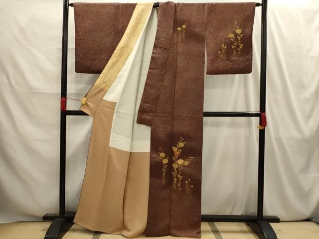 平和屋着物□訪問着 駒刺繍 草花文 金彩 正絹 逸品 AABI4175sx - メルカリ