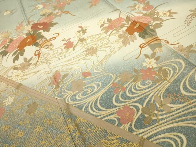 平和屋着物▽訪問着　単衣　草花文　暈し染め　金彩　正絹　逸品　AABE0209jh 平和屋ヤフーショッピング店 - 訪問着・付下げ｜Yahoo!ショッピング
