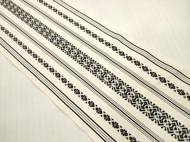 平和屋着物●本場筑前博多織　両面　半幅帯　草花間道　正絹　逸品　CABD5713hy 平和屋着物◎本場筑前博多織 半幅帯 献上 正絹 逸品 DABF5144xgの通販