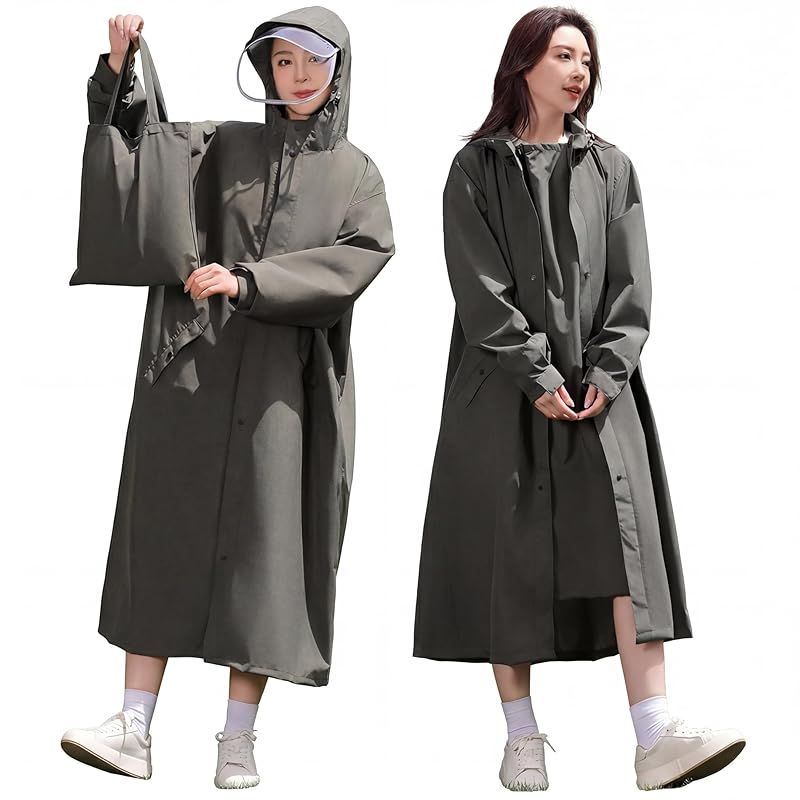 【新品】 [モリヲハシル] レインコート レディース メンズ 【レッグカバー付き・足も濡れない】 雨具 上下 ポンチョ レインウェア カッパ 自転車 リュック対応 梅雨対策 軽量 通気 通勤 通学 防水 撥水加工 男女兼用 コンパクト 収納袋付き (カーキ 1