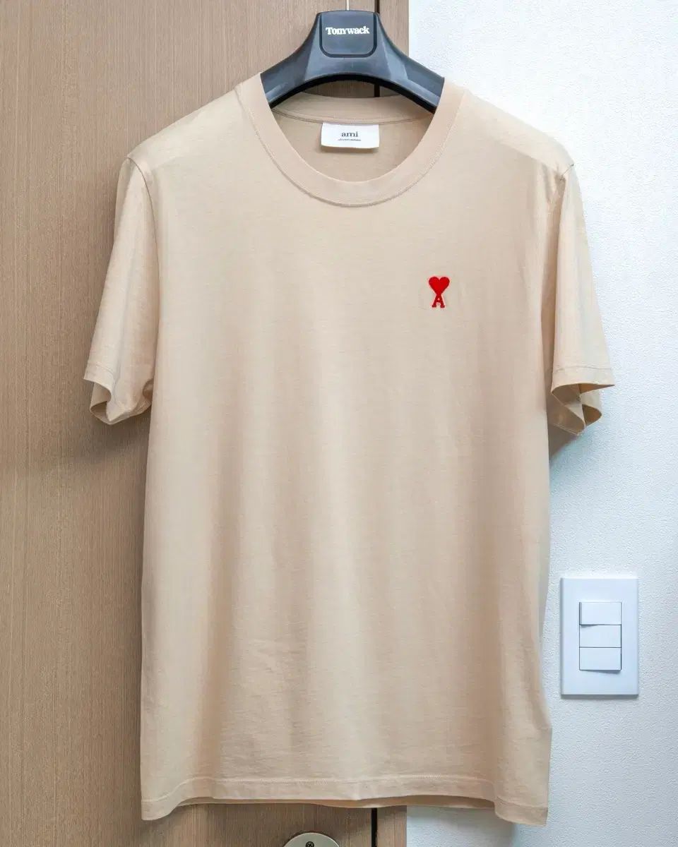 アミ スモールハート 半袖 Tシャツ ベージュ XL