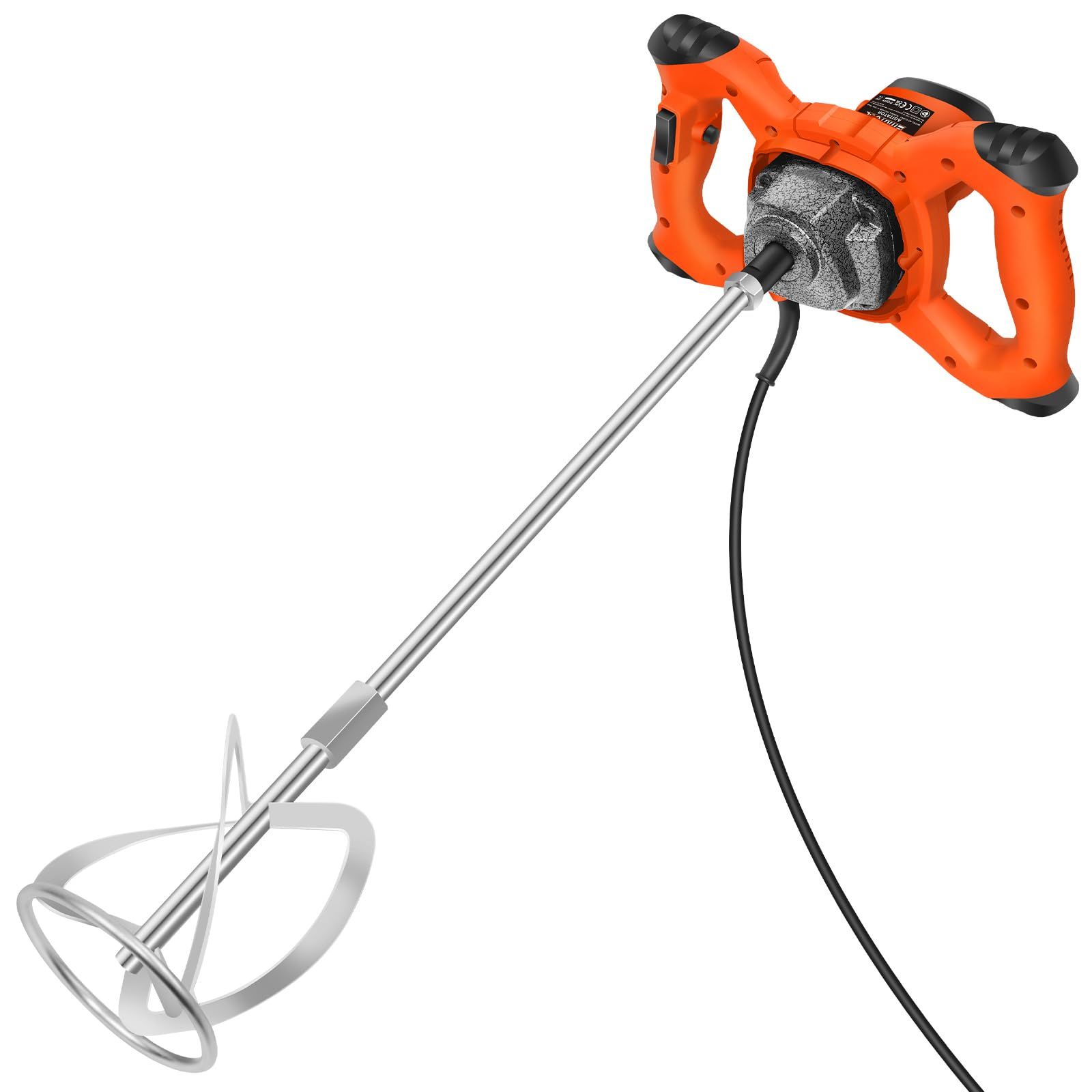 ☆新品☆DayPlus 電動かくはん機 2100W大パワー 6段階速度調節 コンクリートミキサー モルタル・塗料・パテ混合用 カクハン機 スピードパワーミキサー 着脱簡単 衝撃吸収ラバーボディ プロ・DIY兼用 日本語説明書付き 8332550c