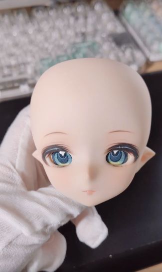 imomo Mie ドールヘッド メイク済み 1/4 BJD カスタムヘッド ブルーアイ付き