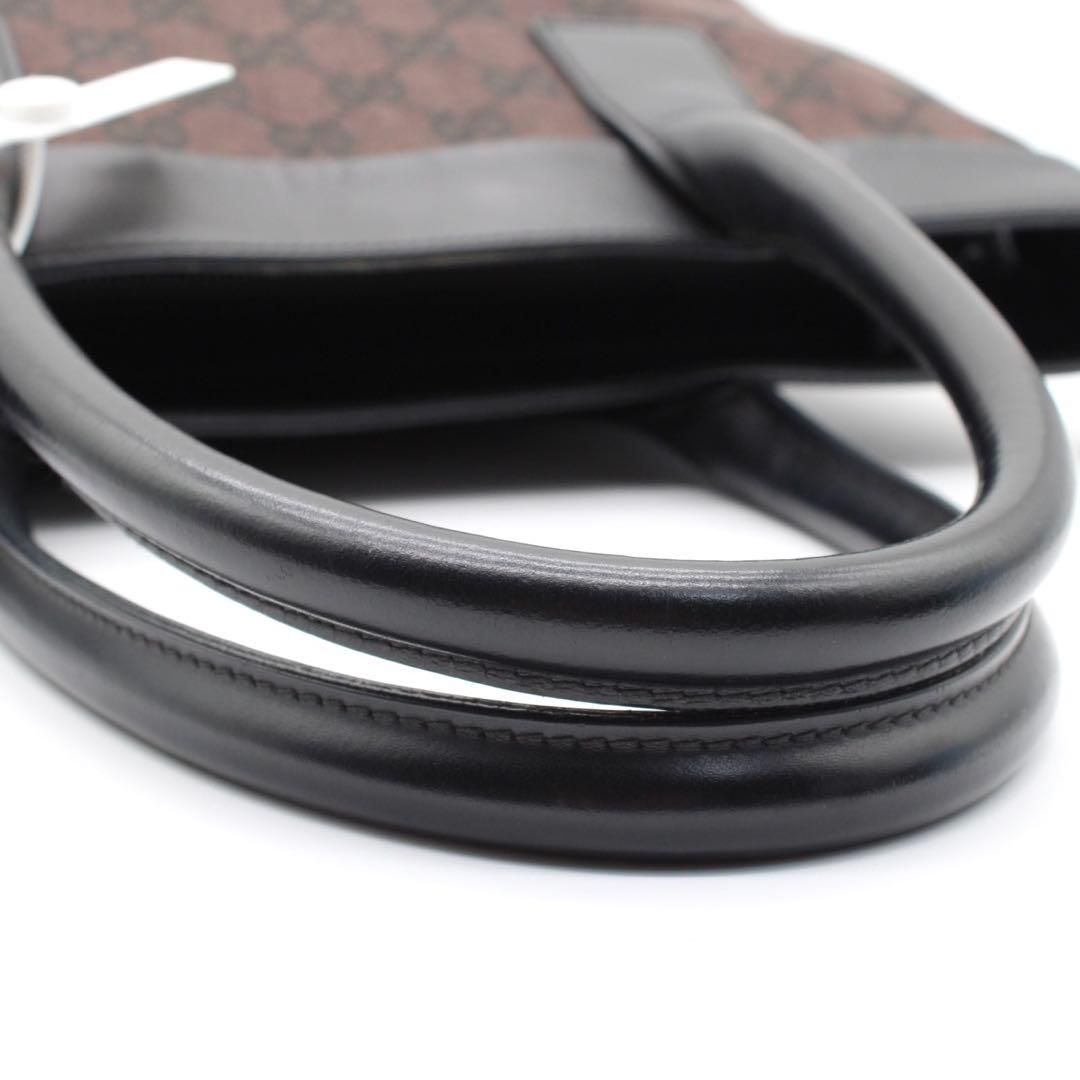 良品】GUCCI GG柄 キャンバス トートバッグ 肩掛け レザー ブラック