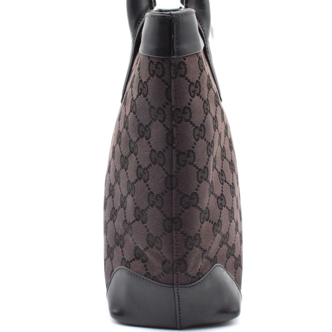 良品】GUCCI GG柄 キャンバス トートバッグ 肩掛け レザー ブラック