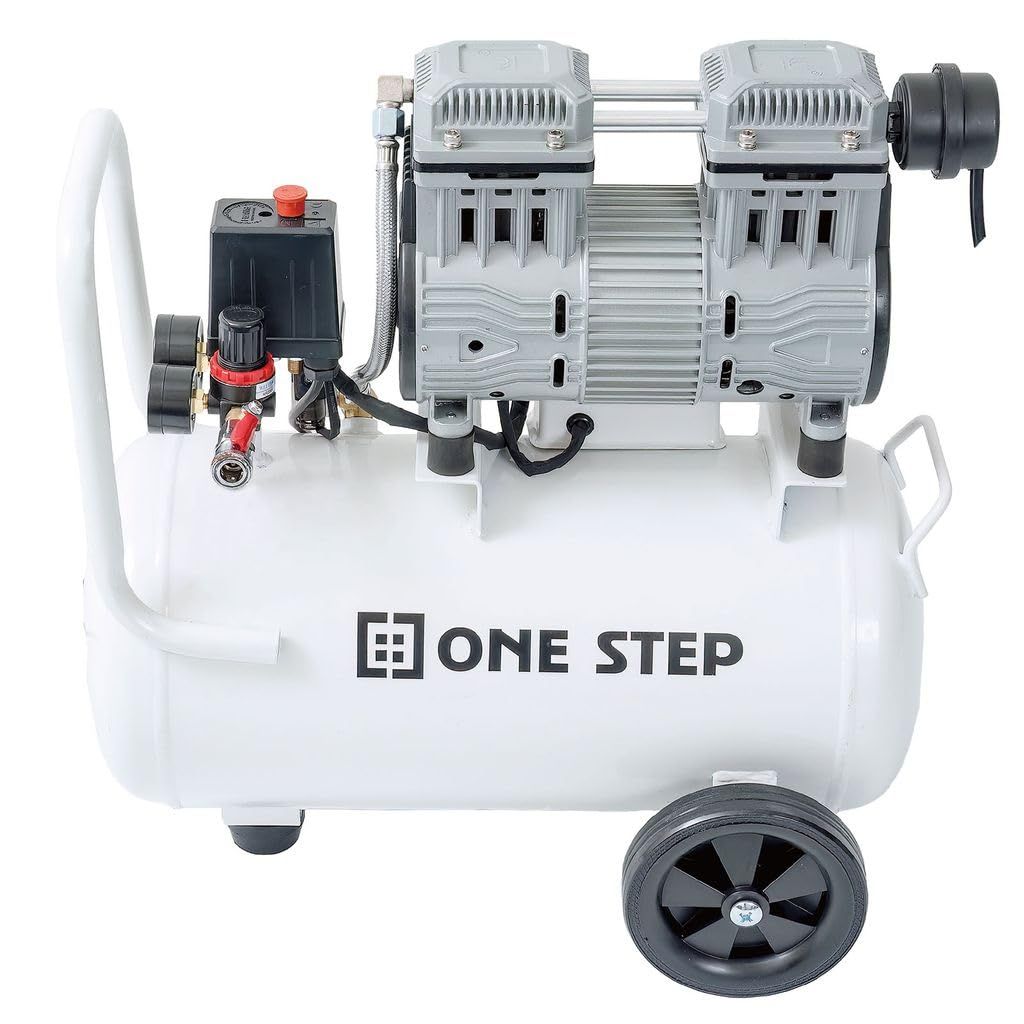 【静音、オイルレス、次世代コンプレッサー。】 ONE STEP 22L エアコンプレッサー コンプレッサー 静か 大容量 100v (22L ホワイト)wb 5b904e89