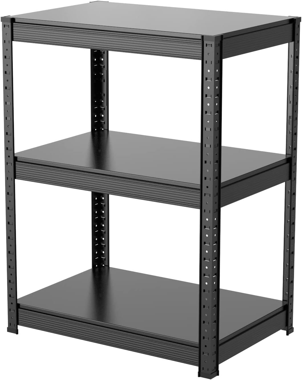 Umimileラック スチールラック 幅60cm 3段 耐荷重120kg/段 メタルラック (幅60×奥行40×高さ80cm, ブラック)
