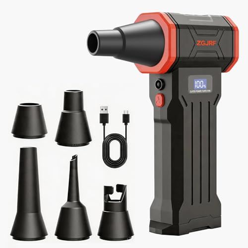 エアダスター 電動エアダスター 最強力ブロワー【超強力暴風? 吹くだけで完全清掃 ? LEDライト】120000RPM高速回転 4段階風量調整 5種類ノズル付き 洗車 小型 軽量 Type-C充電式 車内清掃/PC掃除/キーボード用/空気入れ b223cc11